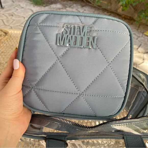 NWT Steve Madden woman's transparent cosmetic bag size medium/ Large - Picture 4 of 9